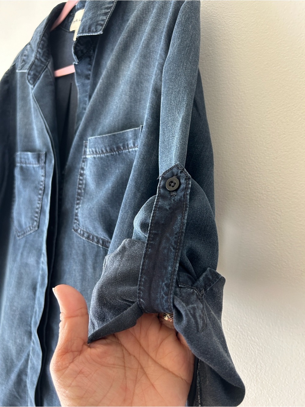 Cloth &Stone Anthropologie Washed Indigo Denim Shirt — Blue - Picture 8 of 14